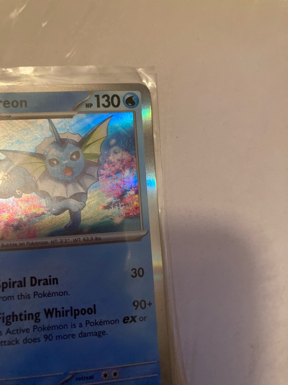 Pokemon Vaporeon Holographic Trading Card - Blue - Picture 5 of 12